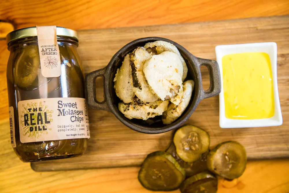 Fried Pickle Chips Fennel Pollen Aioli — The FareTrade